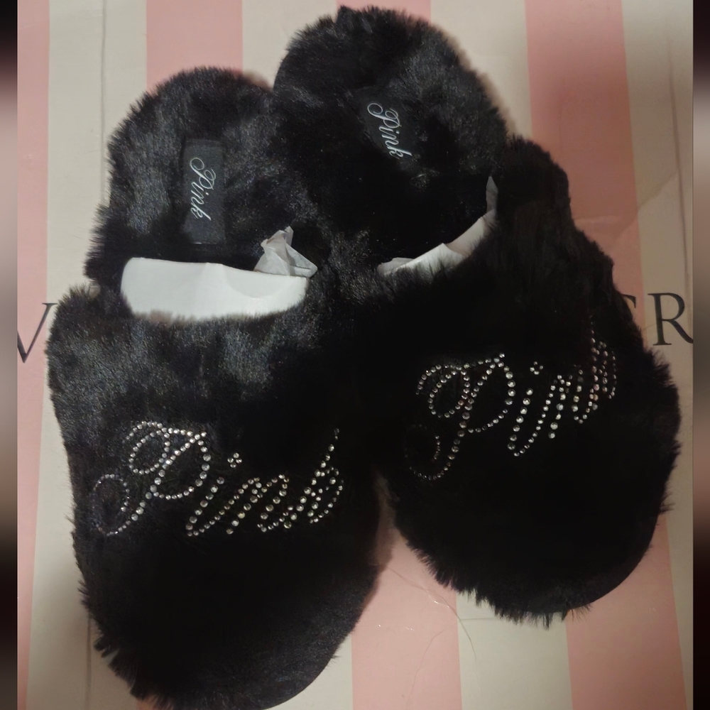 Victoria's Secret PINK Faux Fur Slipper Size Large NWT - Picture 2 of 9